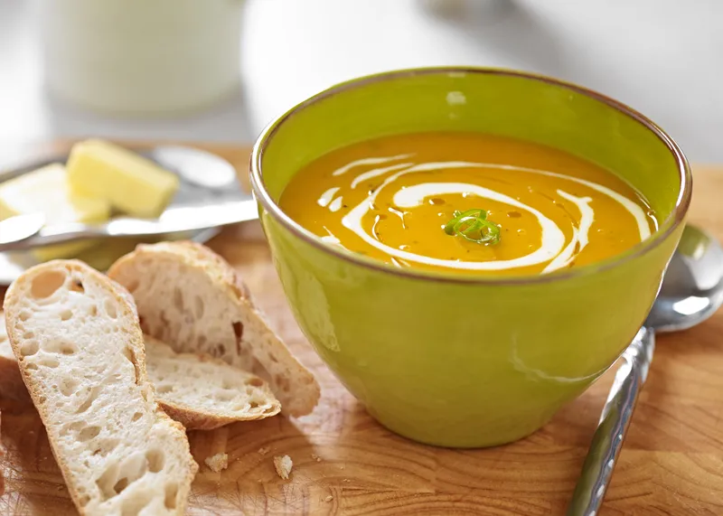 Butternut Squash & Pear Soup, with Ciabatta