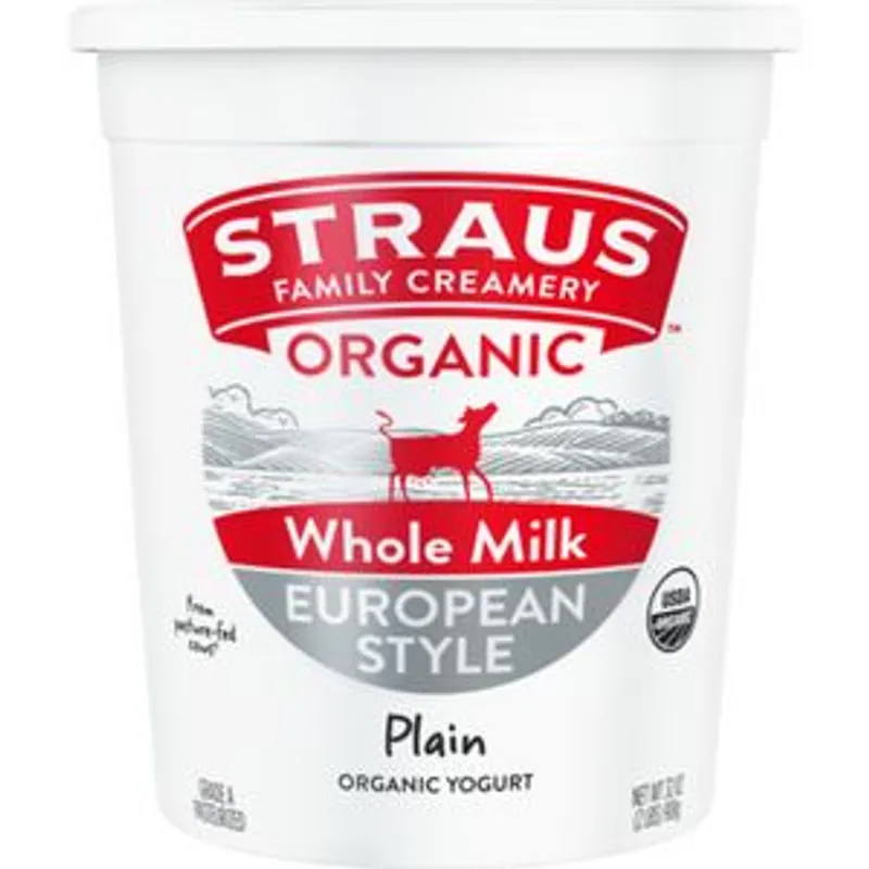 Straus Organic Whole Milk European Yogurt - Plain