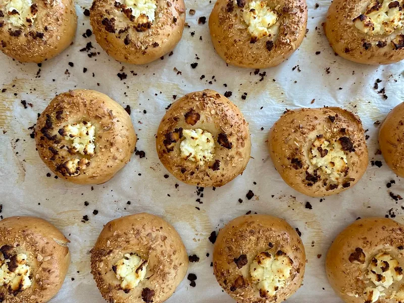 Feta and Garlic Bagel