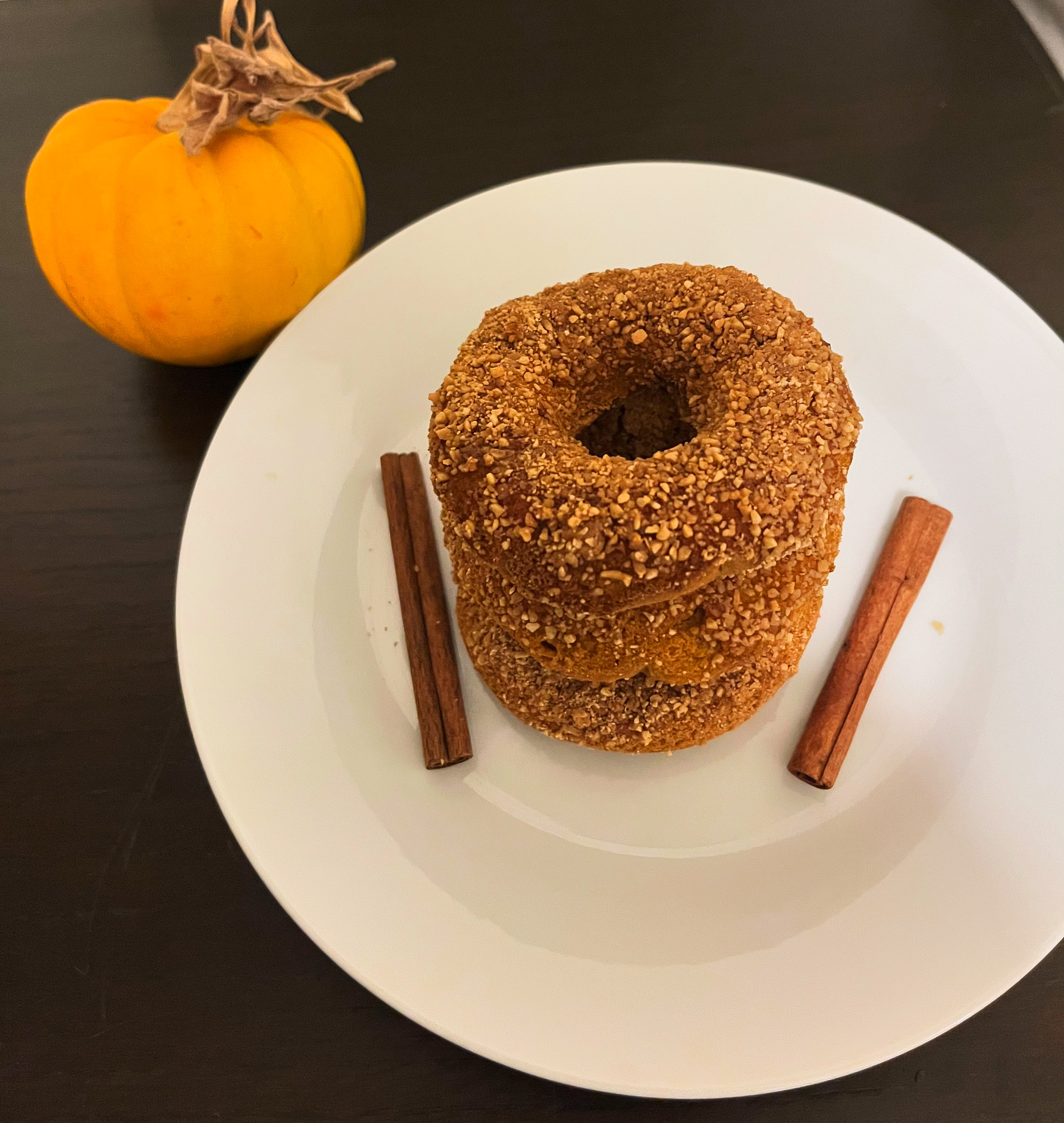 3 Vegan Gluten Free Cinnamon Sugar Pumpkin Donuts Organic