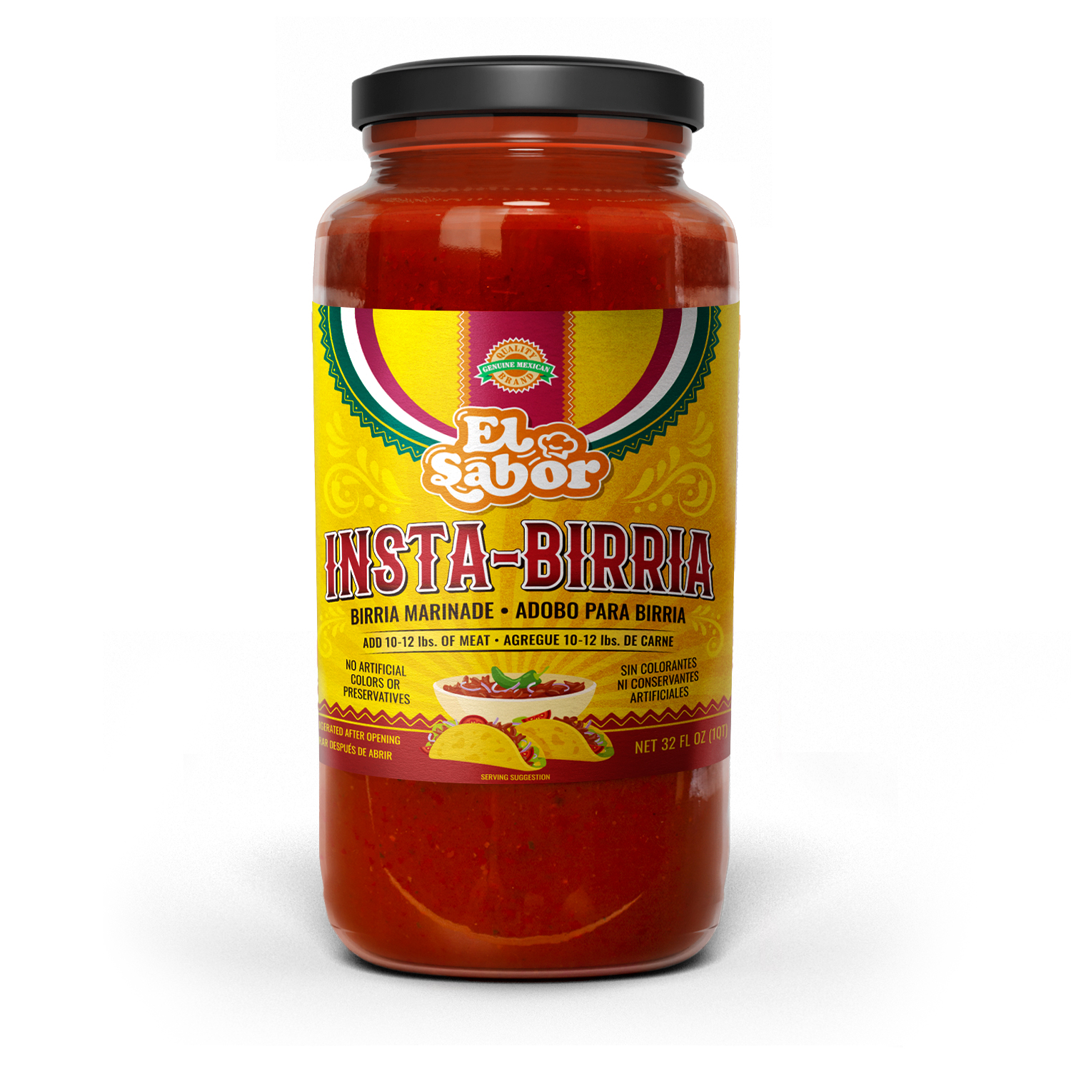 Gourmet Birria Mix | Instabirria 32 fl oz glass jar