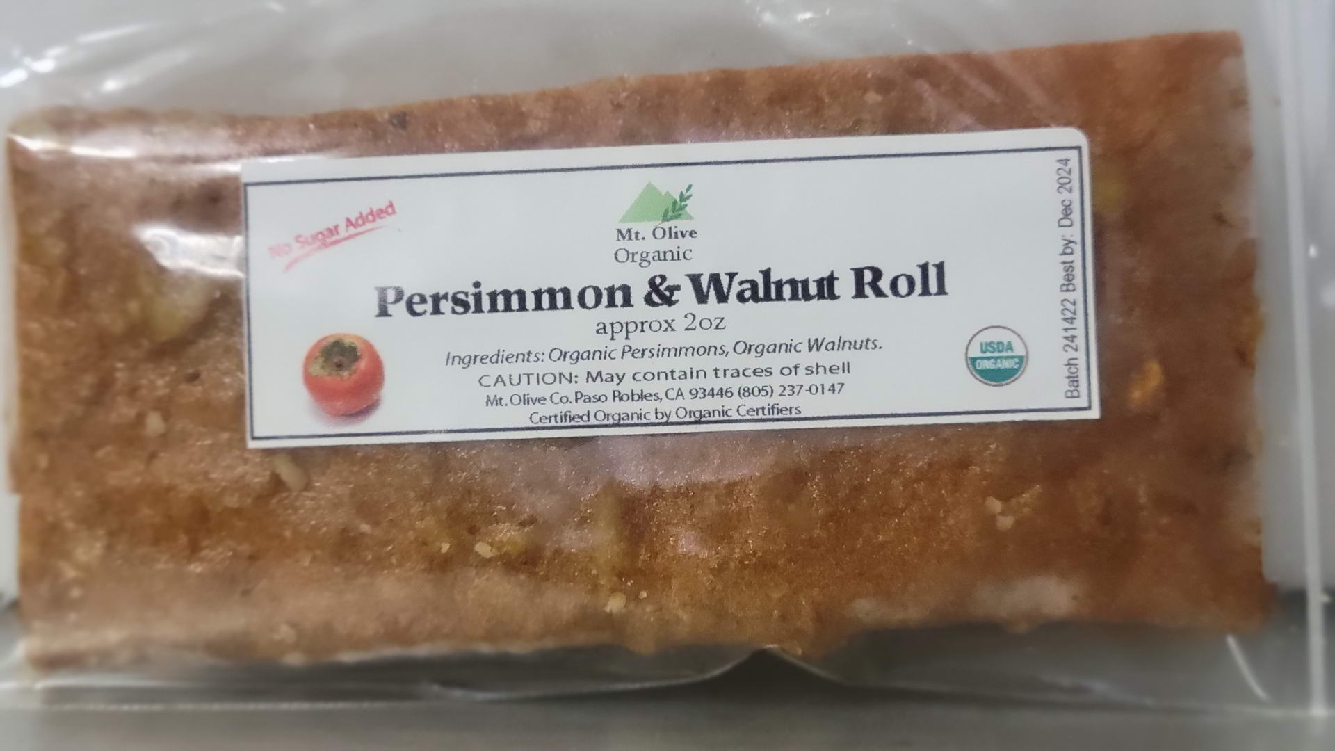 Organic Persimmon & Walnut Rolls (No Sugar Added)