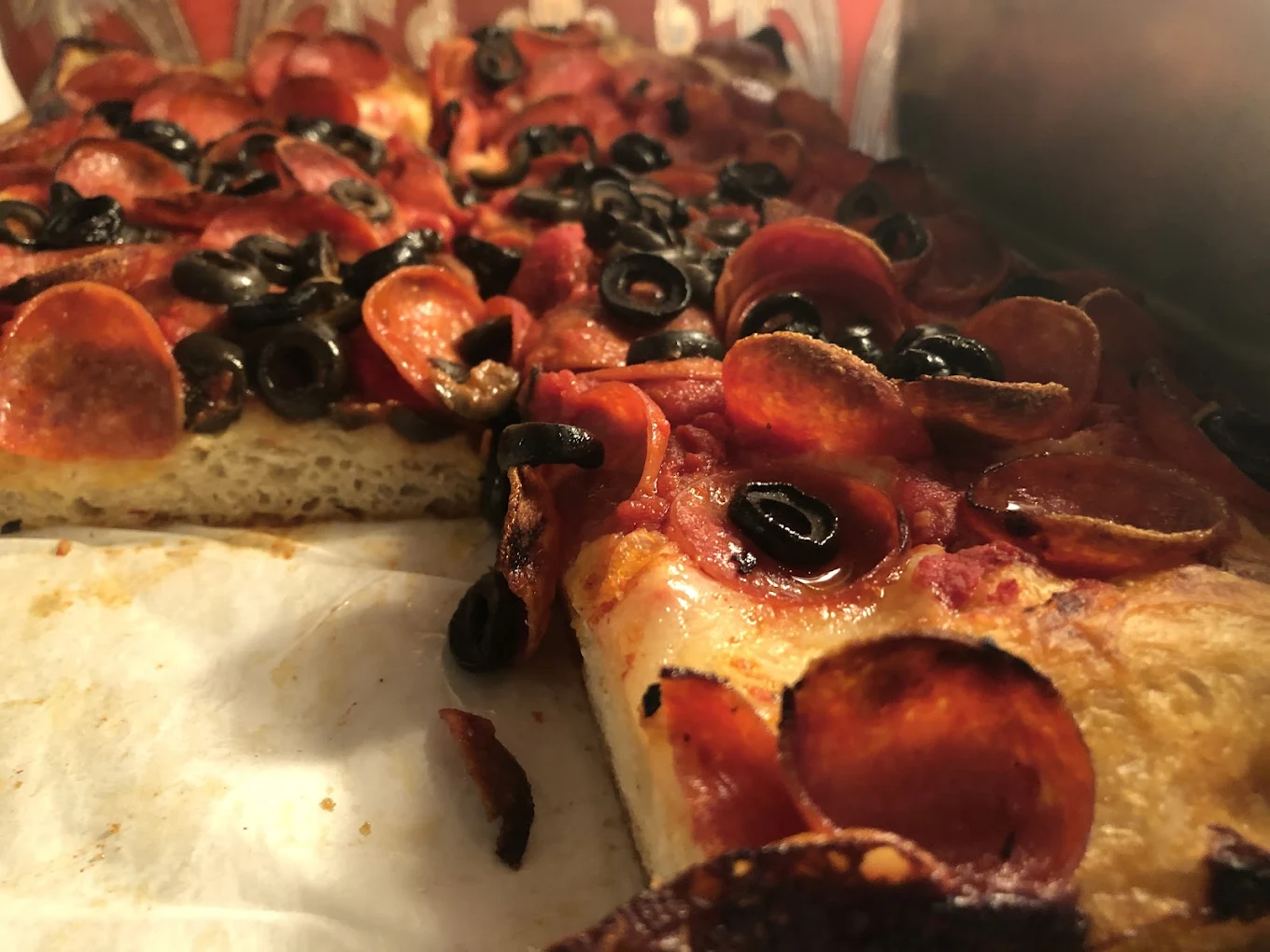 Pepperoni and Olive 9x13 classic pizza