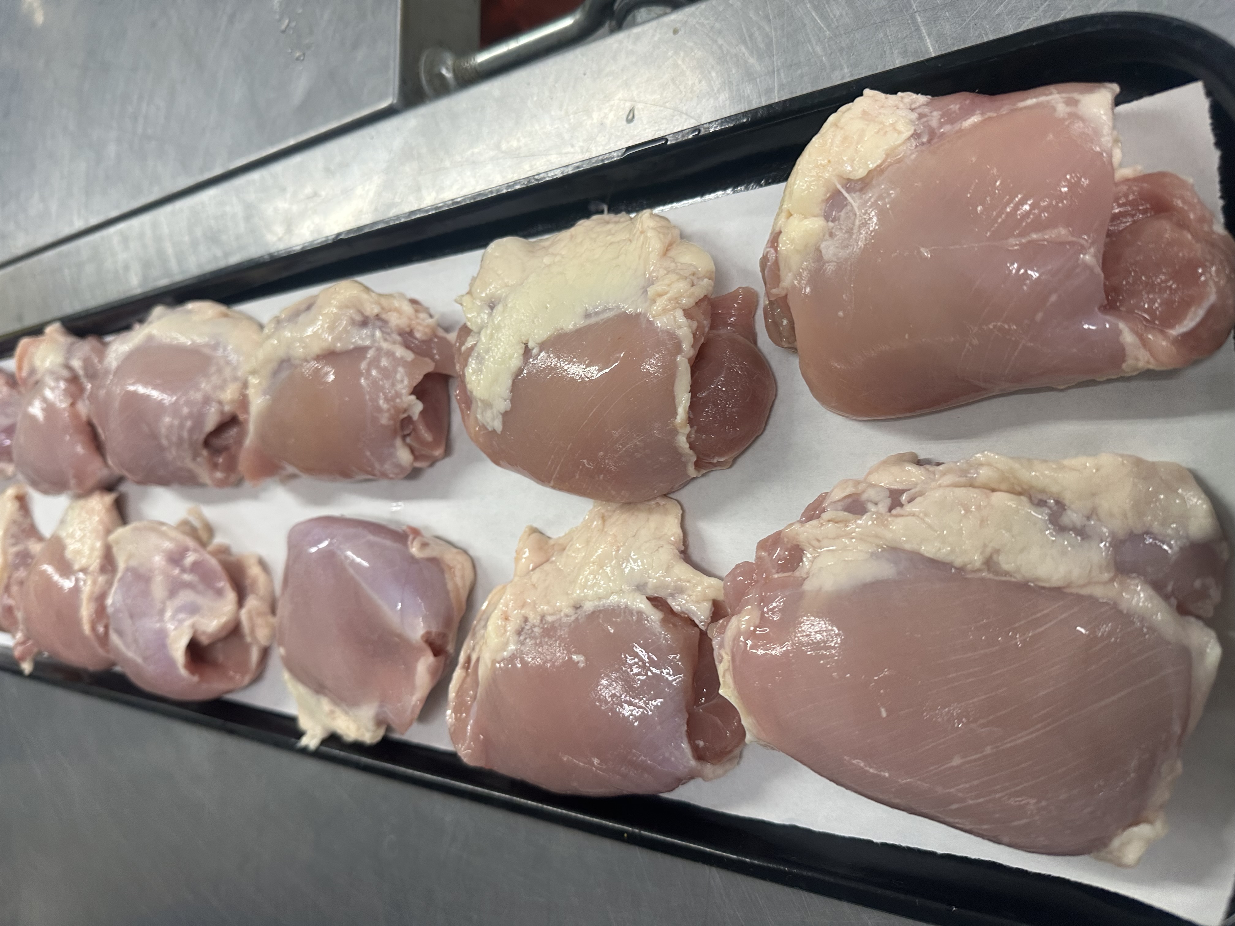Boneless skinless chicken thighs (per pound)