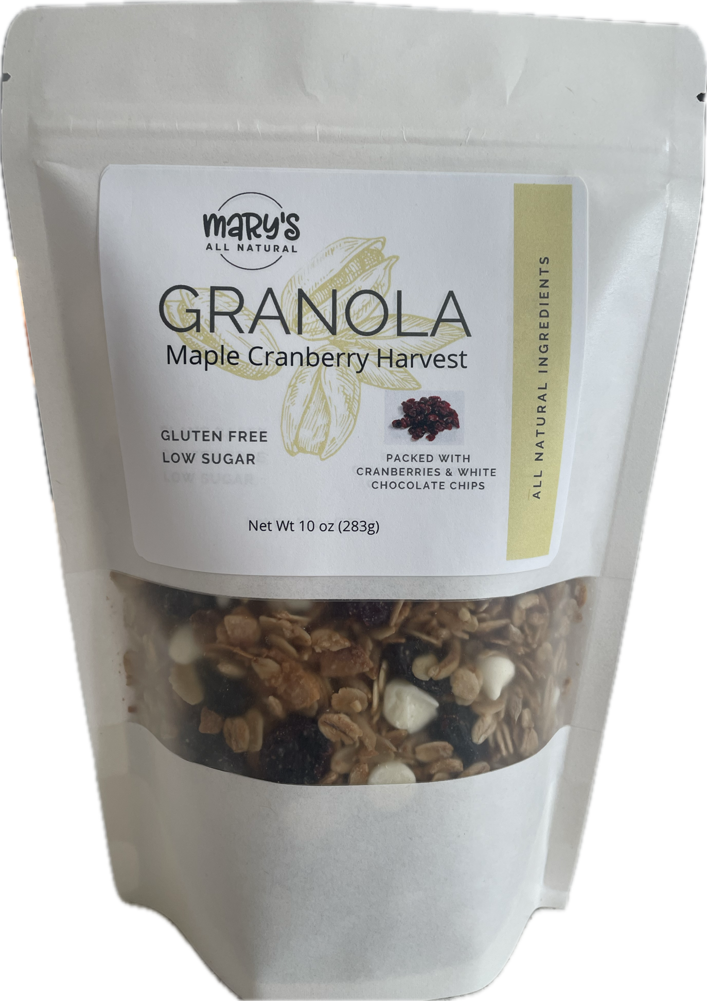 Maple Cranberry w/ White Chocolate Chips Granola, 10oz bag