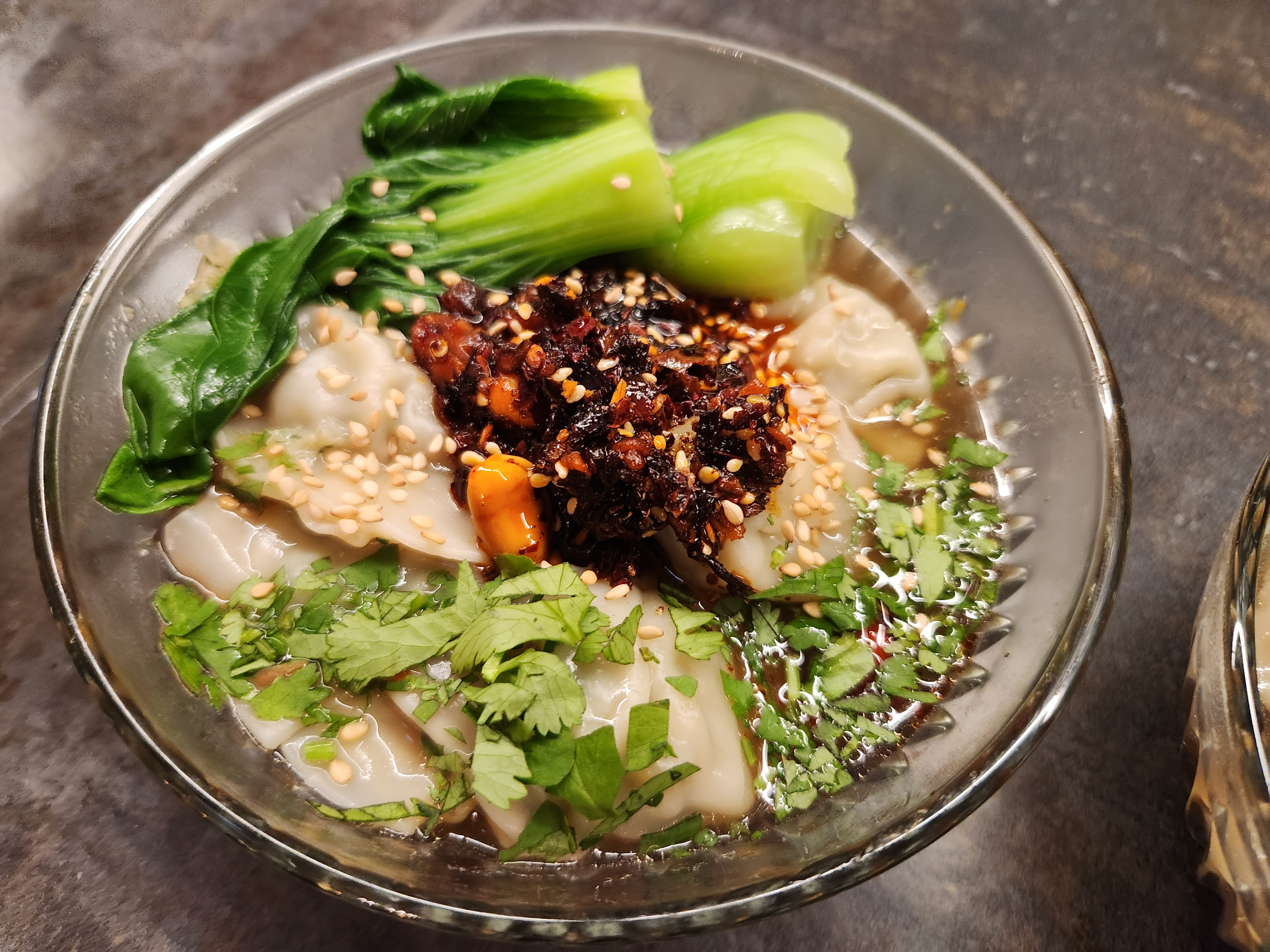 Chicken Wontons in Chili Vinegar Sauce