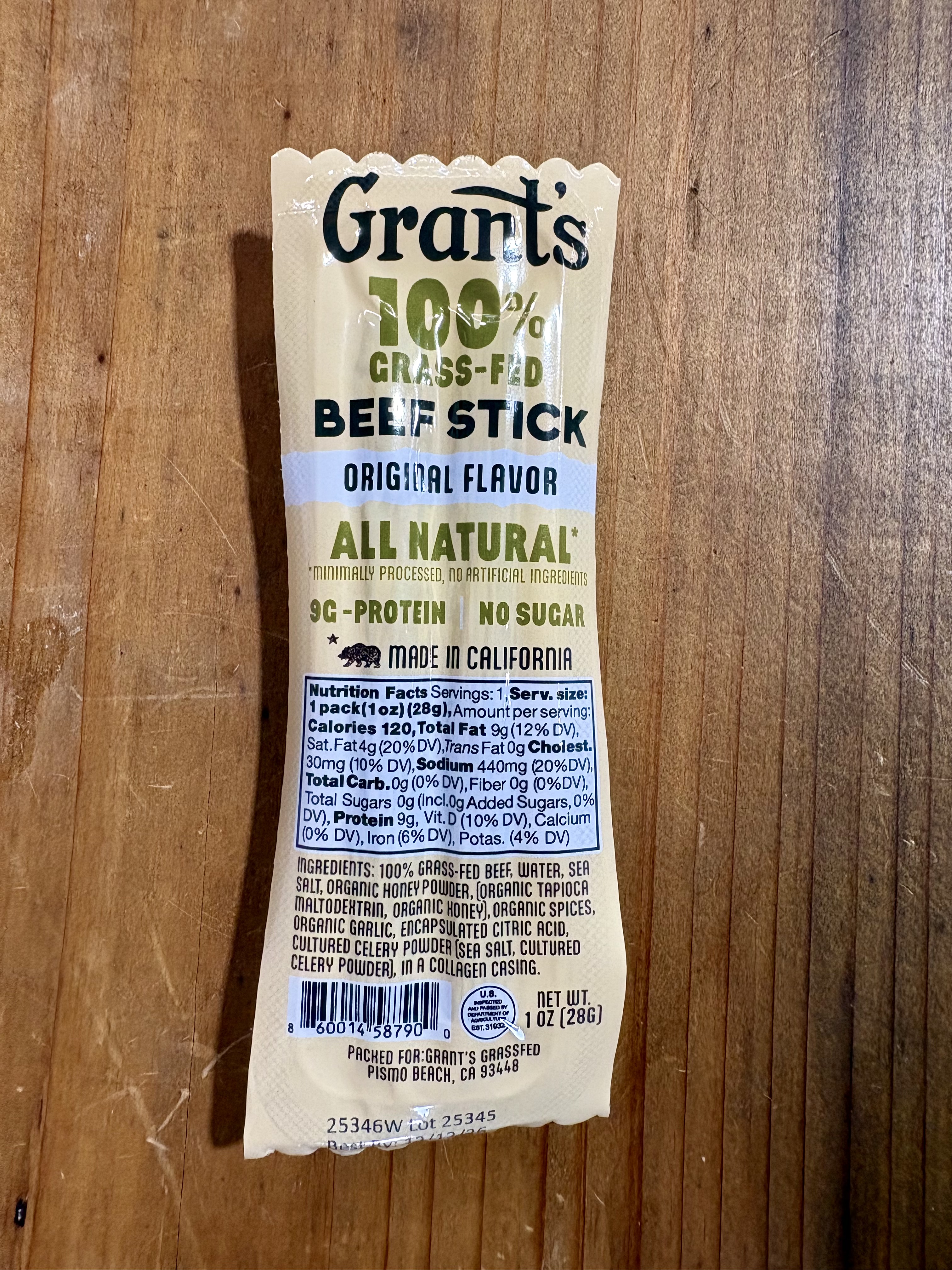 Grant's 100% Grass-fed Beef Stick